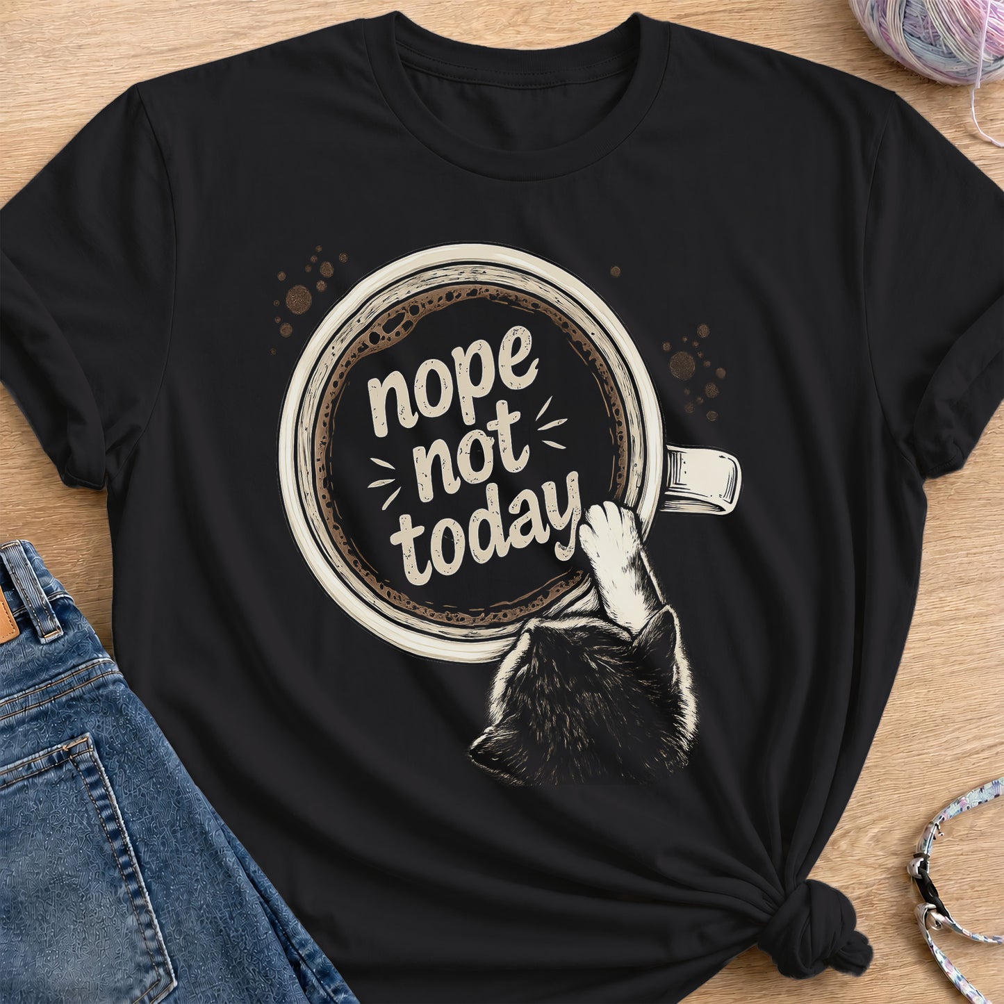 Nope Not Today T-Shirt — Black