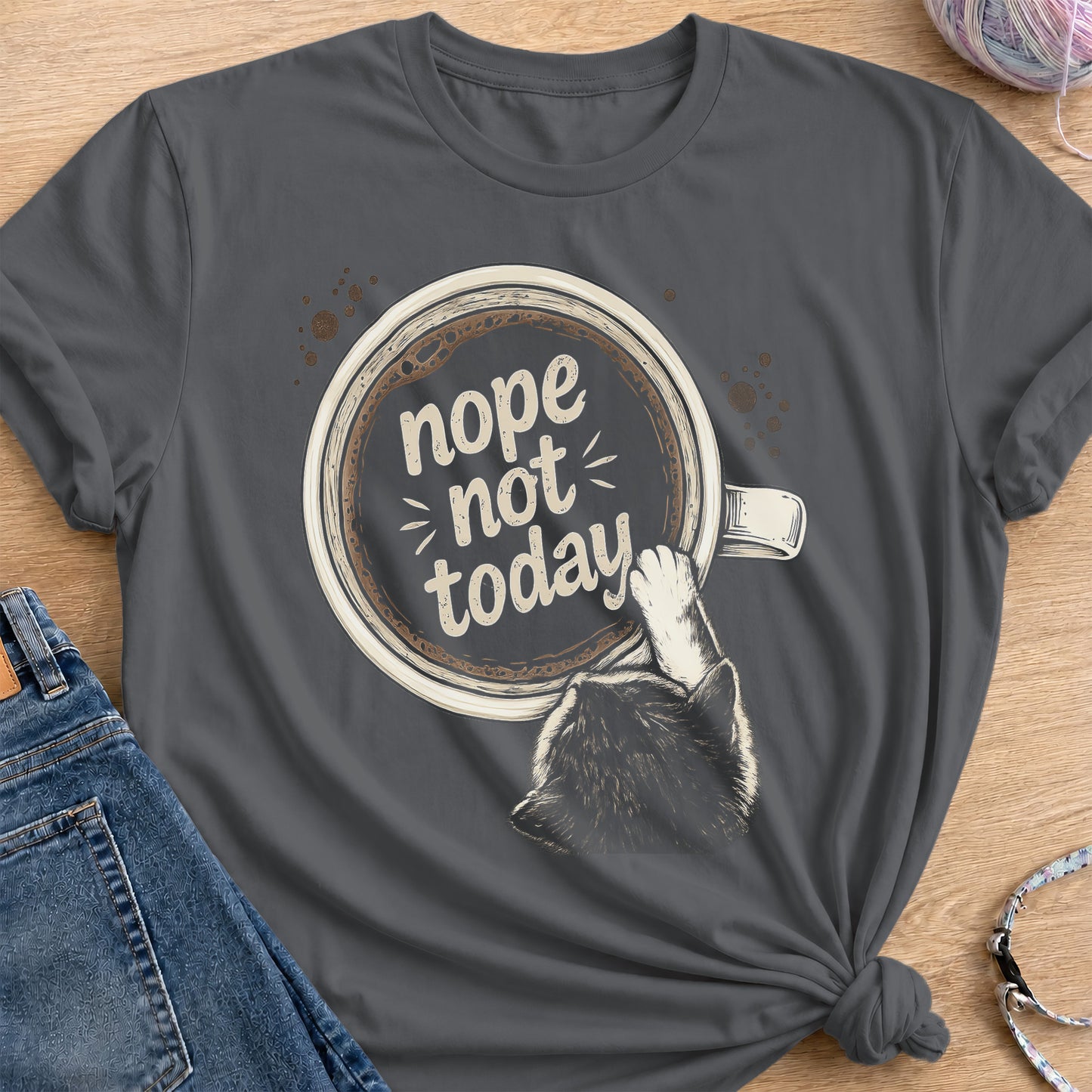 Nope Not Today T-Shirt — Charcoal