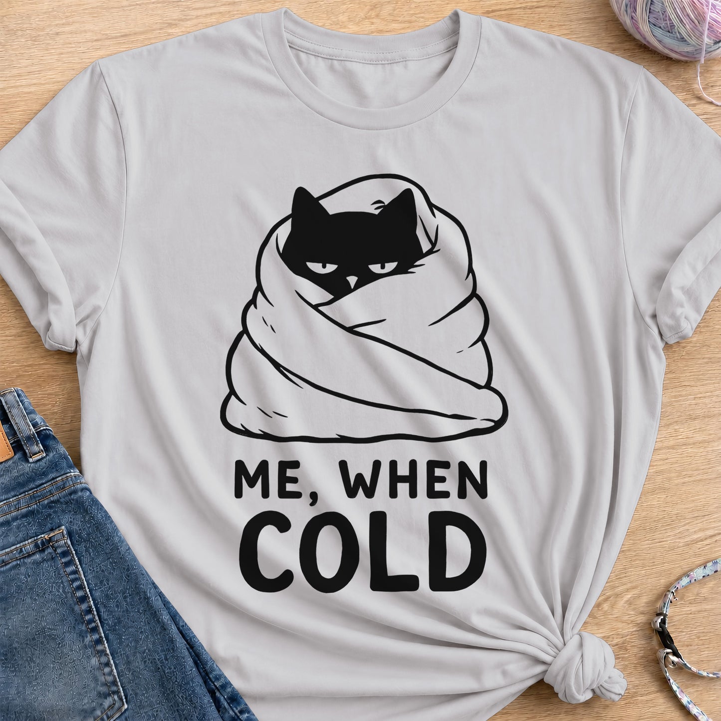 Me When Cold T-Shirt — Ice Grey