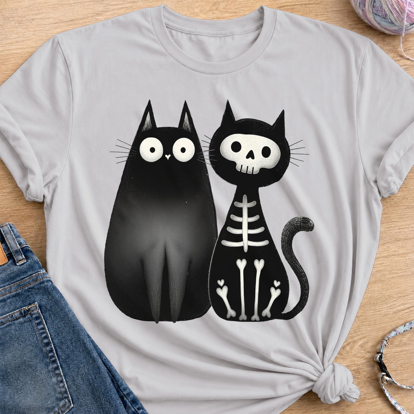 Shadow & Bones T-Shirt — Ice Grey