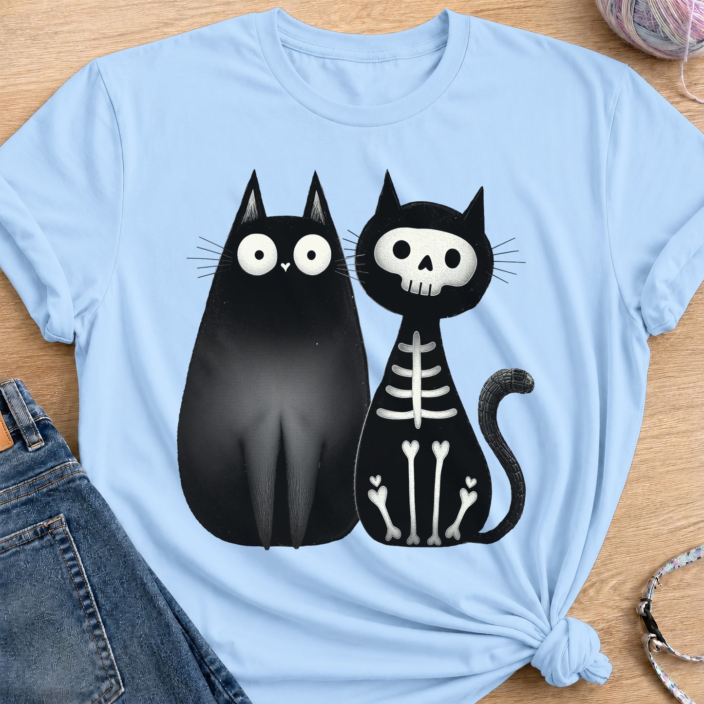 Shadow & Bones T-Shirt — Light Blue