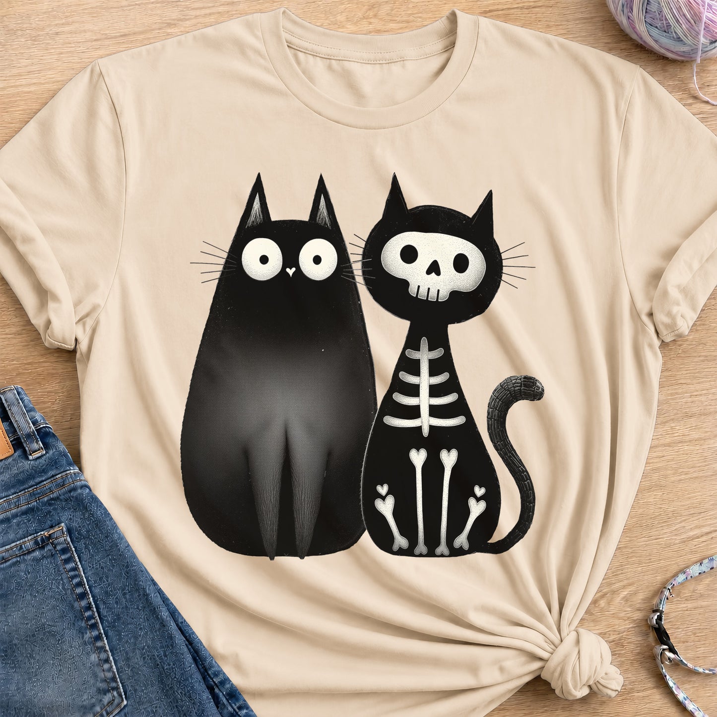 Shadow & Bones T-Shirt — Sand
