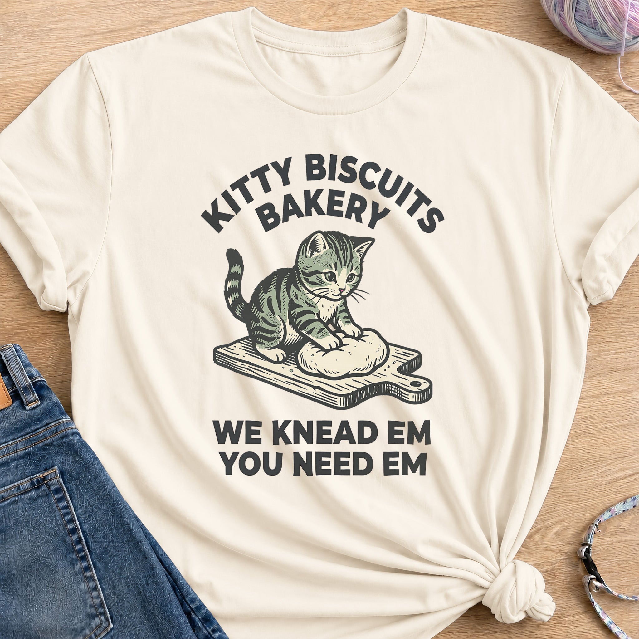 Kitty Biscuit T-Shirt — Natural