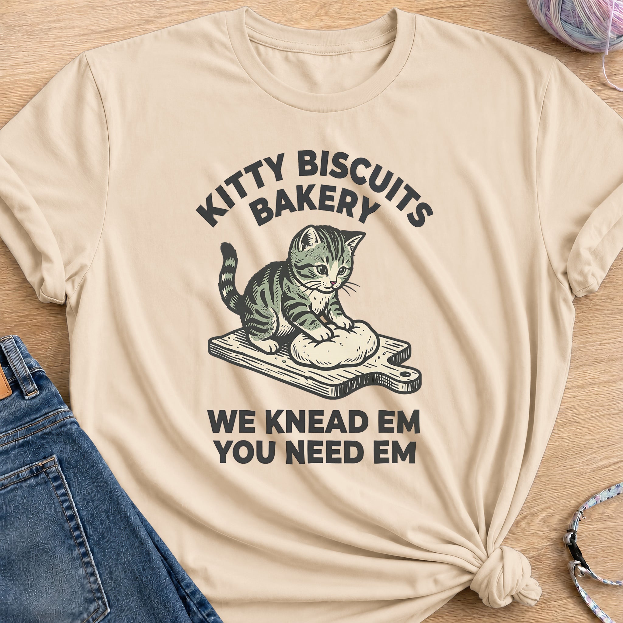 Kitty Biscuit T-Shirt — Sand
